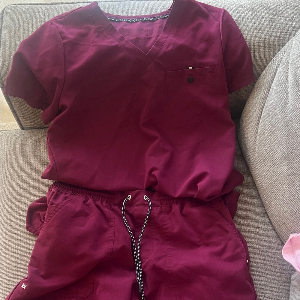 Burgundy Scrub Set koi next gen